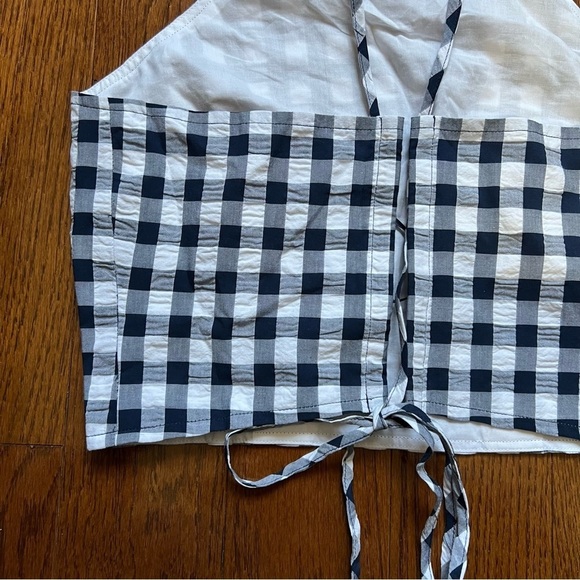 [NWT] Tommy Hilfiger Jeans Seersucker Gingham Lace up Halter Top - Sz S - Picture 8 of 13